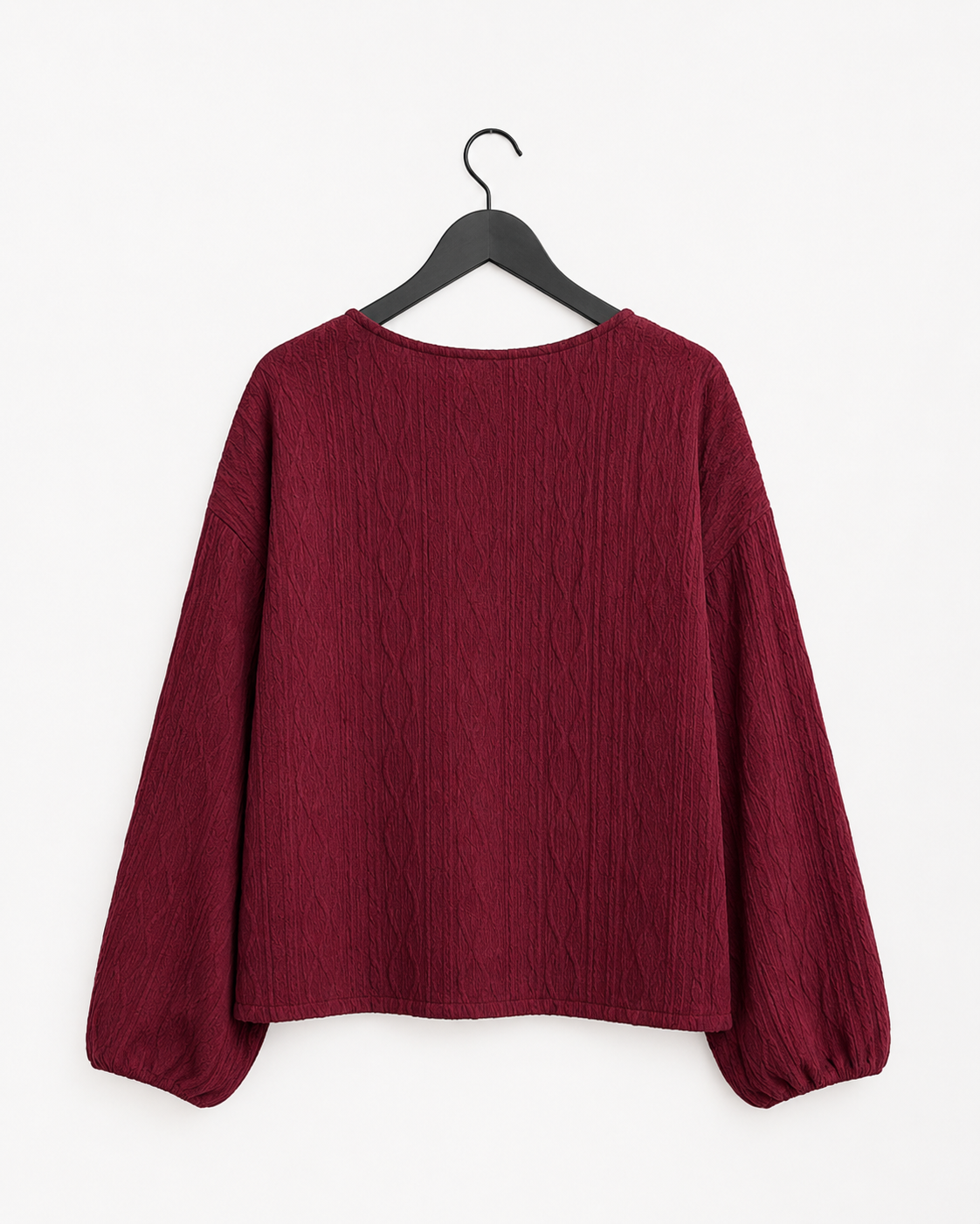 Noir Tie-Front Textured Blouse